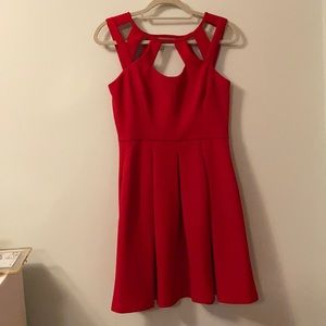 Red with gold zipper dress
